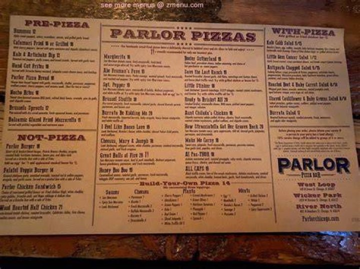 Parlor Pizza Bar West Loop Menu: A Gourmet Pizza Experience in Chicago
