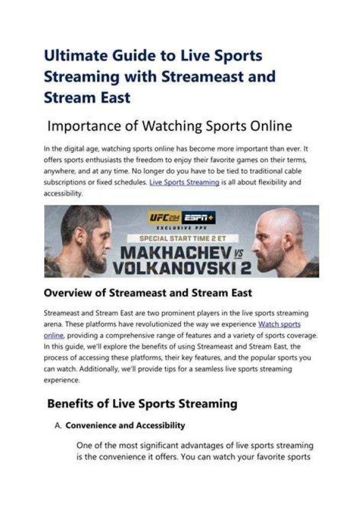 www.streameast.is: Your Ultimate Guide to Stream Eastern Sports and Entertainment